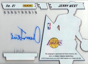 2013-14 Pinnacle - Pinnacle of Success Autographs #21 Jerry West Back