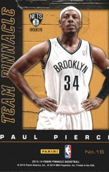 2013-14 Pinnacle - Team Pinnacle #16 Paul George / Paul Pierce Back