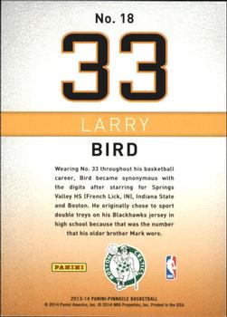 2013-14 Pinnacle - Behind the Numbers #18 Larry Bird Back