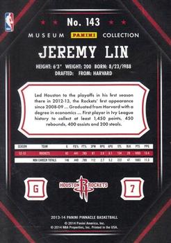 2013-14 Pinnacle - Museum Collection #143 Jeremy Lin Back