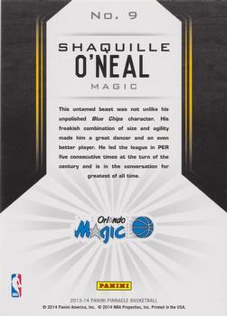 2013-14 Pinnacle - The Naturals Artist's Proofs #9 Shaquille O'Neal Back