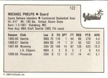 1989-90 ProCards CBA #122 Michael Phelps Back