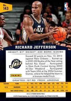 2013-14 Panini #143 Richard Jefferson Back