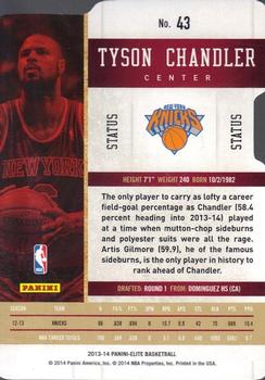 2013-14 Panini Elite - Status Black #43 Tyson Chandler Back