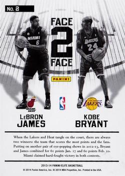 2013-14 Panini Elite - Face 2 Face #2 LeBron James / Kobe Bryant Back