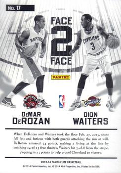 2013-14 Panini Elite - Face 2 Face #17 DeMar DeRozan / Dion Waiters Back