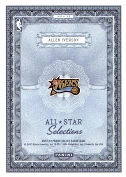 2012-13 Panini Select - All-Star Selections #16 Allen Iverson Back