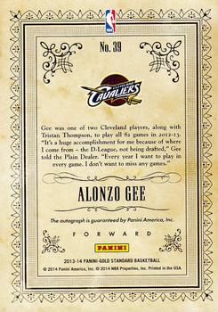 2013-14 Panini Gold Standard - Gold Strike Signatures #39 Alonzo Gee Back