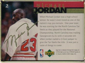 1996 Upper Deck Michael Jordan Metal #2 Michael Jordan Back