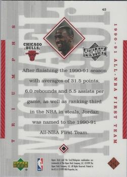 1999 Upper Deck Michael Jordan Athlete of the Century #42 Michael Jordan Back