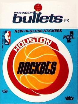 1976-77 Fleer NBA Team Stickers #NNO Houston Rockets Logo / Washington Bullets Script Front