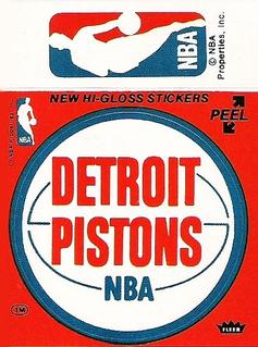 1977-78 Fleer NBA Team Stickers #NNO Detroit Pistons Logo / NBA Logo Front