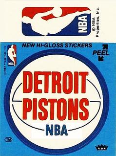 1977-78 Fleer NBA Team Stickers #NNO Detroit Pistons Logo / NBA Logo Front