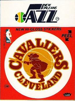 1978-79 Fleer NBA Team Stickers #NNO Cleveland Cavaliers Logo / New Orleans Jazz Script Front