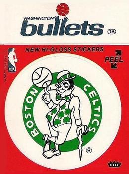 1978-79 Fleer NBA Team Stickers #NNO Boston Celtics Logo / Washington Bullets Script Front