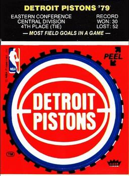 1979-80 Fleer NBA Team Stickers #NNO Detroit Pistons Logo (Red) Front