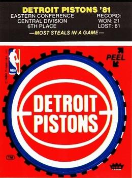 1981-82 Fleer NBA Team Stickers #NNO Detroit Pistons Logo (Red) Front