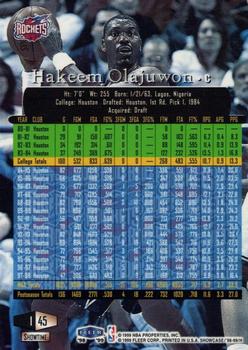 1998-99 Flair Showcase - Flair Showcase Row 1 #45 Hakeem Olajuwon Back
