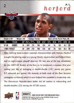 2008-09 Upper Deck First Edition #2 Al Horford Back