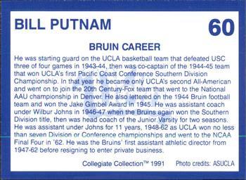 1991 Collegiate Collection UCLA Bruins #60 Bill Putnam Back