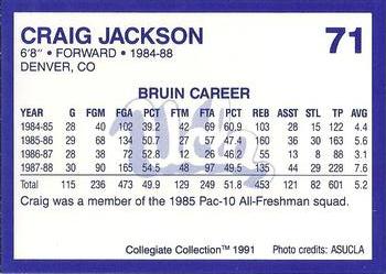 1991 Collegiate Collection UCLA Bruins #71 Craig Jackson Back