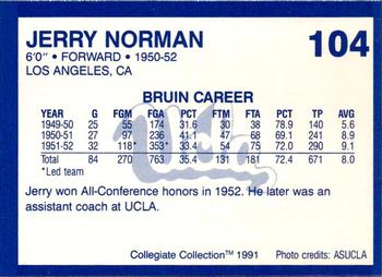 1991 Collegiate Collection UCLA Bruins #104 Jerry Norman Back