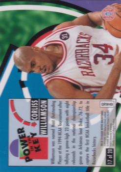 2013-14 Fleer Retro - '93-94 Ultra Power in the Key #17 Corliss Williamson Back