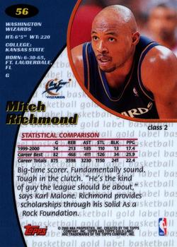 2000-01 Topps Gold Label - Class 2 #56 Mitch Richmond Back