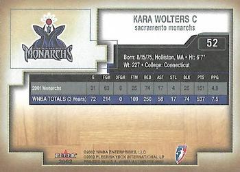 2002 Fleer Authentix WNBA #52 Kara Wolters Back