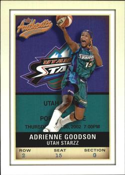 2002 Fleer Authentix WNBA #71 Adrienne Goodson Front