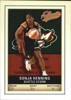 2002 Fleer Authentix WNBA #88 Sonja Henning Front