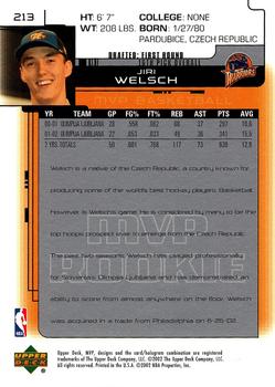 2002-03 Upper Deck MVP #213 Jiri Welsch Back