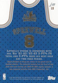 2003-04 Topps Jersey Edition #LS Latrell Sprewell Back