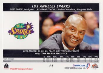 2006 Rittenhouse WNBA #11 Joe Bryant Back