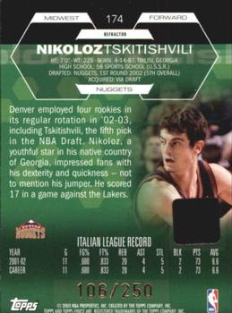 2002-03 Finest - Refractors #174 Nikoloz Tskitishvili Back