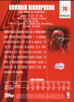 2003-04 Finest - Refractors #78 Quentin Richardson Back