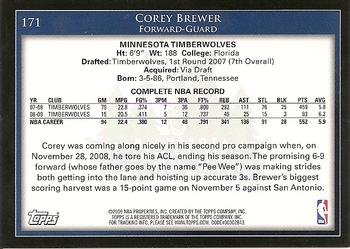 2009-10 Topps #171 Corey Brewer Back