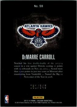 2013-14 Panini Crusade - Crusade Red #59 DeMarre Carroll Back