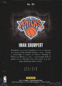 2013-14 Panini Crusade - Crusade Red #95 Iman Shumpert Back