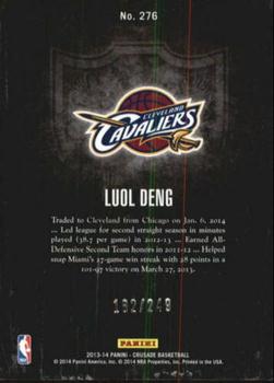 2013-14 Panini Crusade - Crusade Teal #276 Luol Deng Back