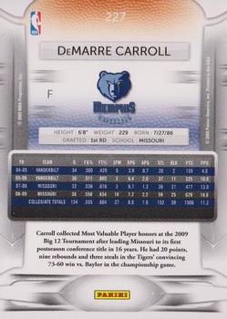 2009-10 Panini Prestige #227 DeMarre Carroll Back