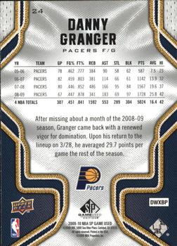 2009-10 SP Game Used #24 Danny Granger Back