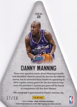 2013-14 Panini Preferred - Blue #28 Danny Manning Back
