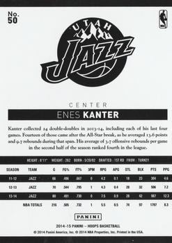 2014-15 Hoops #50 Enes Kanter Back