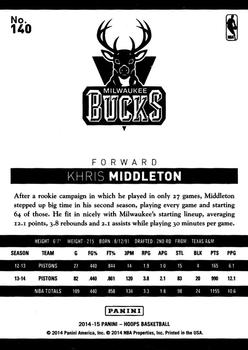 2014-15 Hoops #140 Khris Middleton Back