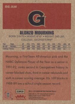 2011-12 Fleer Retro - 1986-87 #86-AM Alonzo Mourning Back