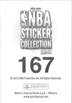 2013-14 Panini Stickers #167 James Harden Back