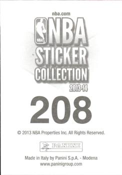 2013-14 Panini Stickers #208 Wilson Chandler Back