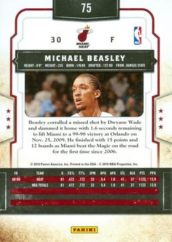 2009-10 Panini Classics #75 Michael Beasley Back