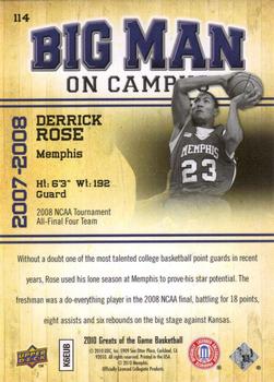 2009-10 Upper Deck Greats of the Game #114 Derrick Rose Back